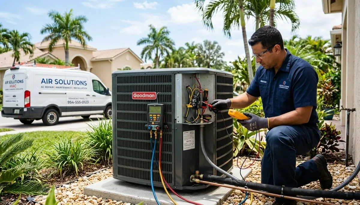 HVAC technician providing professional AC repair service in Miami FL