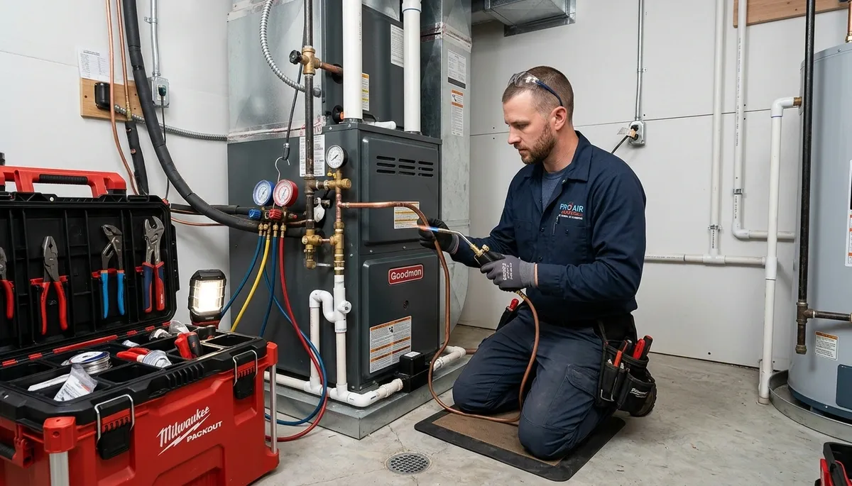 Technician providing plumbing repair service for home in Miami FL by Five Star Cooling